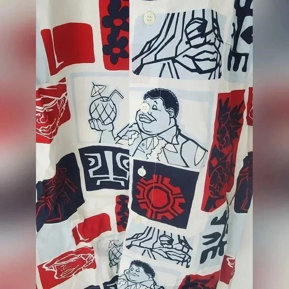 90's Platinum FUBU Fat Albert All Over Print Button Down Shirt - Picture 8 of 12